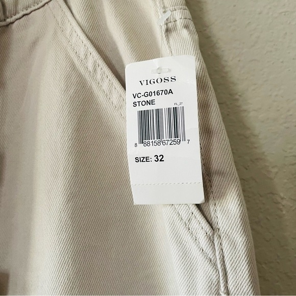 NWT VIGOSS Janis woman pant size 32 stone stretch waist high waist cotton casual - Picture 3 of 10